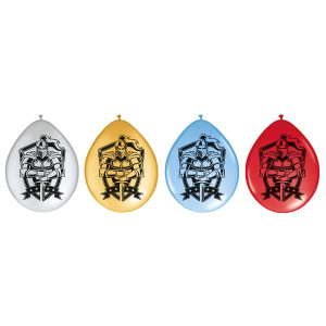 8 X MEDIEVAL KNIGHTS MULTICOLOURED BALLOONS - 30CM