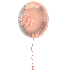 50TH BIRTHDAY LUSH BLUSH FOIL BALLOON - 45CM