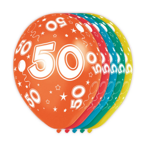 5 X 50TH BIRTHDAY BALLOONS - 30CM