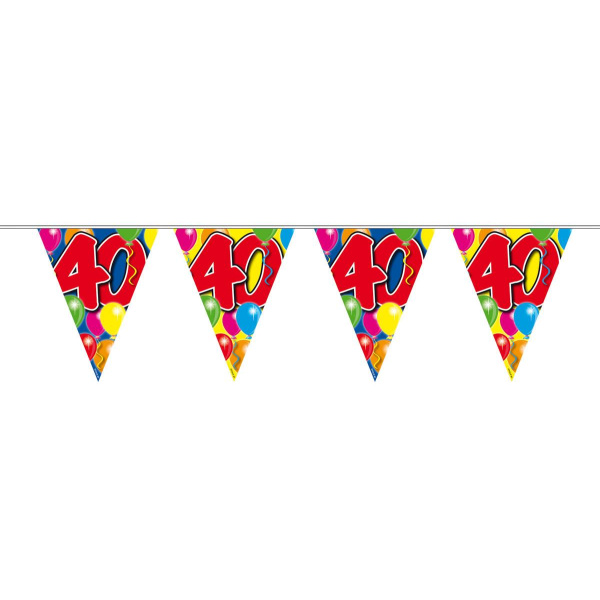 40TH BIRTHDAY BALLOON TRIANGLE BUNTING - 10M