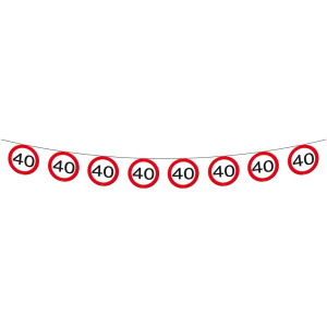 40TH BIRTHDAY BANNER TRAFFIC SIGNS - 12M