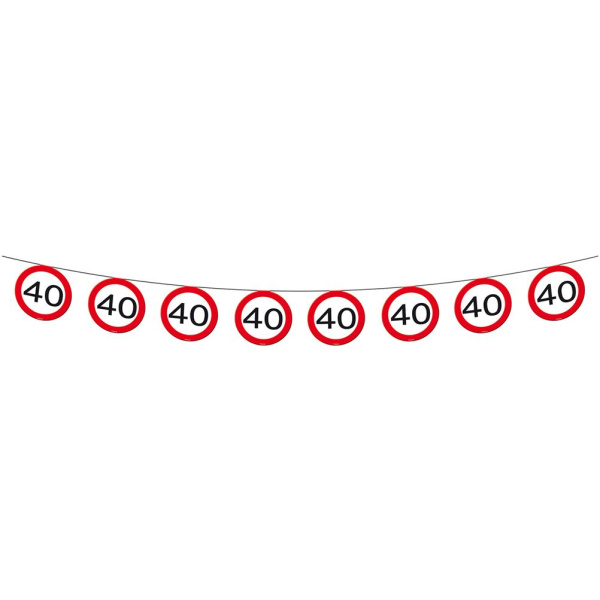 40TH BIRTHDAY BANNER TRAFFIC SIGNS - 12M