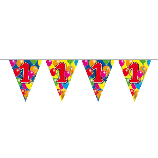 1ST BIRTHDAY BALLOON TRIANGLE BUNTING - 10M