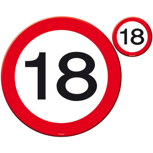 4 X 18TH BIRTHDAY PLACE MAT SET TRAFFIC SIGN