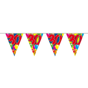 30TH BIRTHDAY BALLOON TRIANGLE BUNTING - 10M