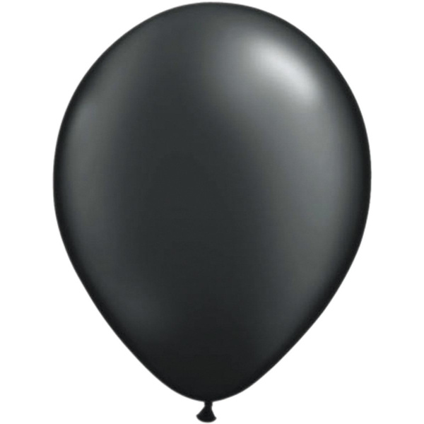 100 X BLACK METALLIC BALLOONS - 30CM