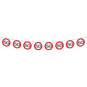 50TH BIRTHDAY BANNER TRAFFIC SIGNS - 12M