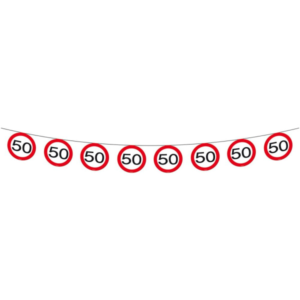 50TH BIRTHDAY BANNER TRAFFIC SIGNS - 12M