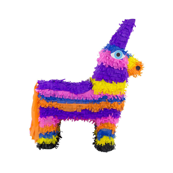 MULTICOLOURED DONKEY PINATA - 55CM X 41CM