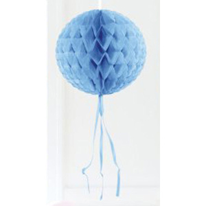 BABY BLUE HANGING HONEYCOMB BALL - 30CM