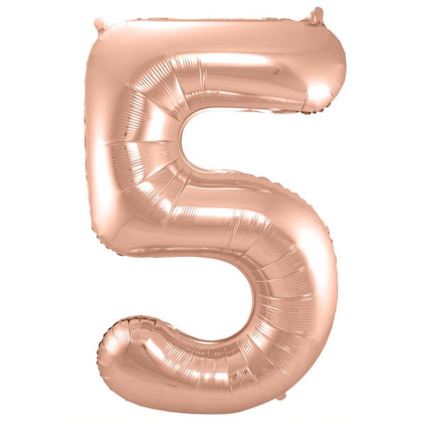 NUMBER 5 ROSE GOLD FOIL BALLOON - 86CM