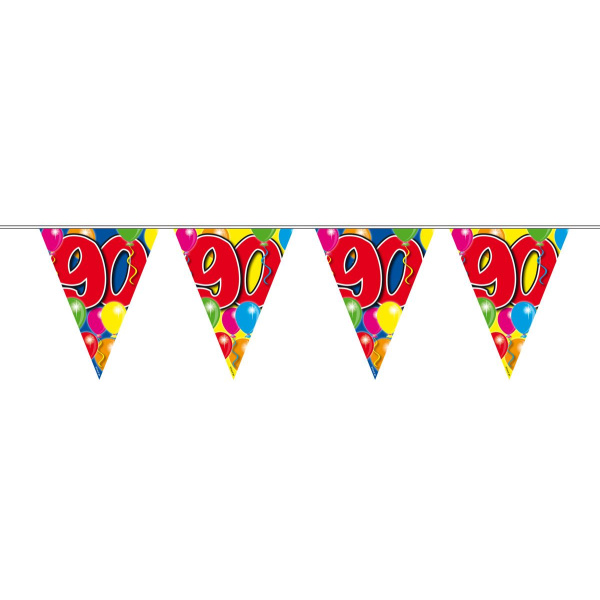 90TH BIRTHDAY BALLOON TRIANGLE BUNTING - 10M