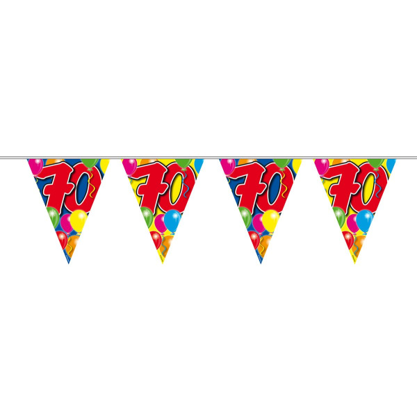 70TH BIRTHDAY BALLOON TRIANGLE BUNTING - 10M