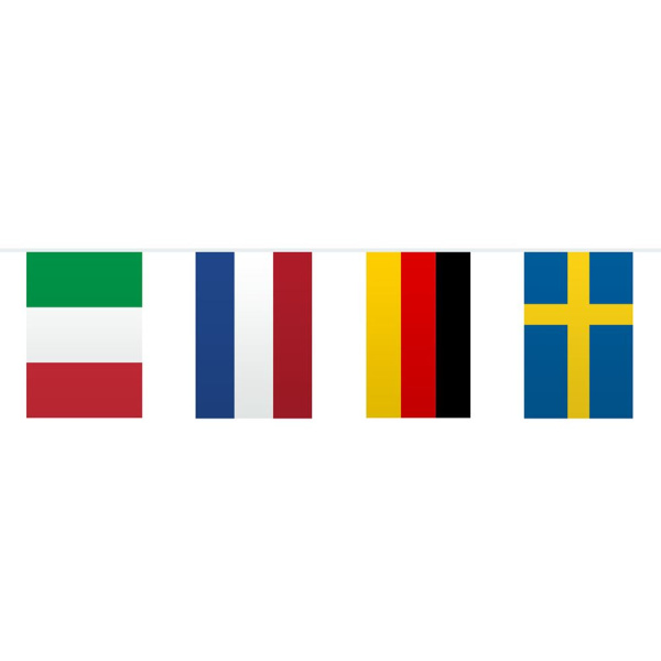 EUROPEAN FLAGS SQURE BUNTING - 10M