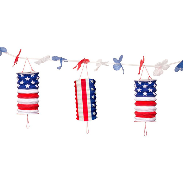 USA STARS & STRIPES LANTERN BUNTING - 3M