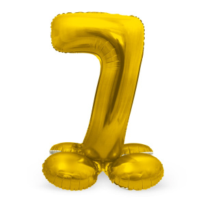 NUMBER 7 GOLD FOIL BALLOON WITH BASE - 72CM