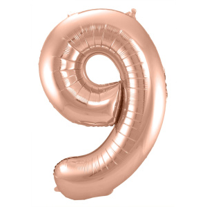 NUMBER 9 ROSE GOLD FOIL BALLOON - 86CM