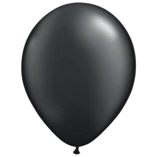 10 X BLACK METALLIC BALLOONS - 30CM