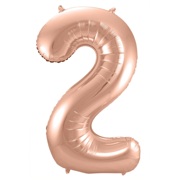 NUMBER 2 ROSE GOLD FOIL BALLOON - 86CM