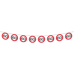 60TH BIRTHDAY BANNER TRAFFIC SIGNS - 12M