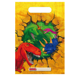 6 X DINOSAUR PARTY BAGS - 29CM