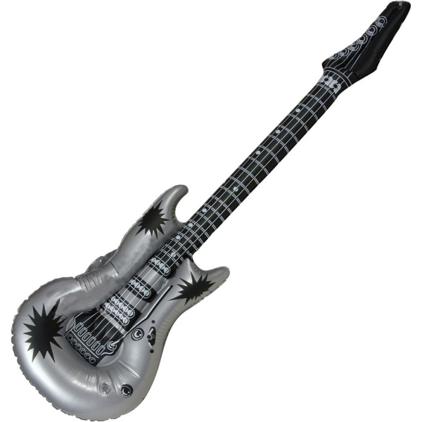 INFLATABLE SILVER ROCK GUITAR - 1M