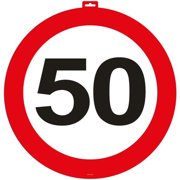 50TH BIRTHDAY TRAFFIC SIGN DOOR SIGN - 47CM