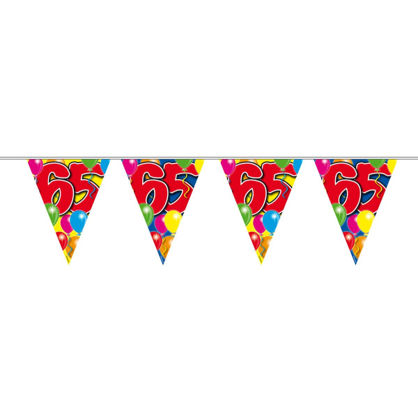 65TH BIRTHDAY BALLOON TRIANGLE BUNTING - 10M