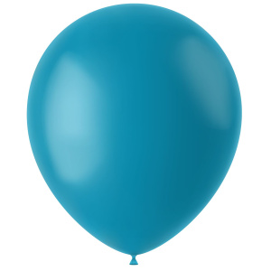 100 X CALM TURQUOISE MATT BALLOONS - 33CM