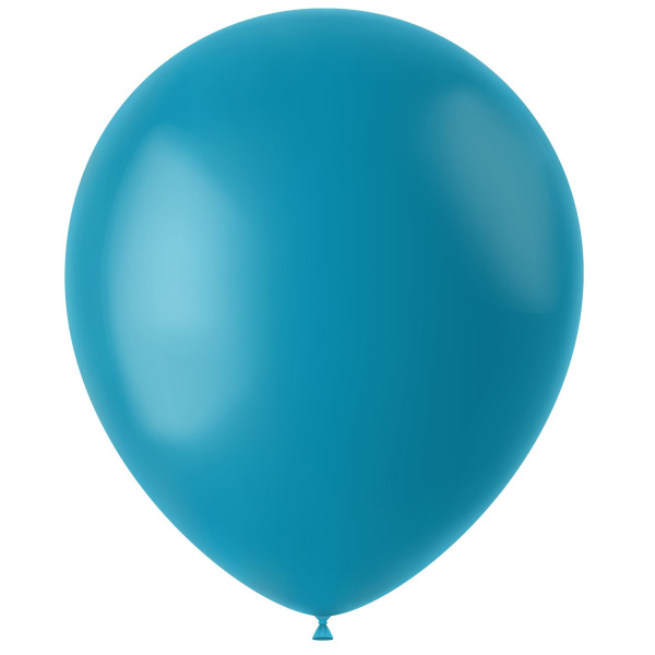 100 X CALM TURQUOISE MATT BALLOONS - 33CM