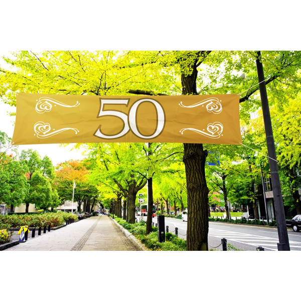 50TH GOLDEN ANNIVERSARY BANNER 180CM X 40CM