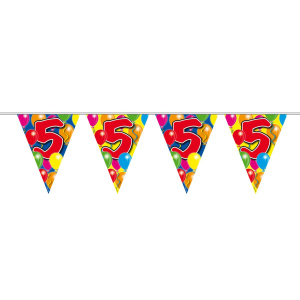 5TH BIRTHDAY BALLOON TRIANGLE BUNTING - 10M