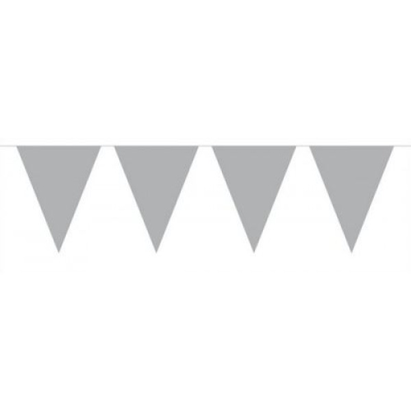 SILVER XL TRIANGLE BUNTING - 10M