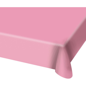 PINK PLASTIC TABLE CLOTH - 130CM X 180CM