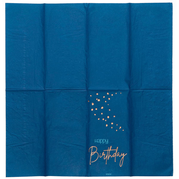 10 X HAPPY BIRTHDAY TRUE BLUE PARTY NAPKINS - 33CM