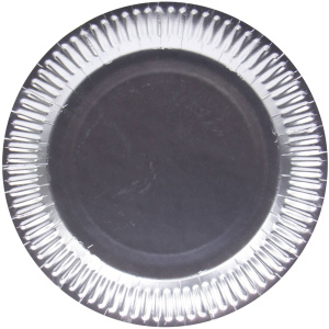 8 X MATT SILVER METALLIC PARTY PLATES - 23CM