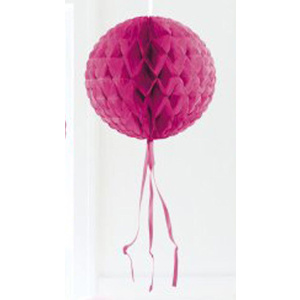 MAGENTA HANGING HONEYCOMB BALL - 30CM