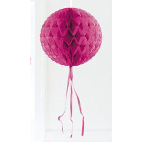 MAGENTA HANGING HONEYCOMB BALL - 30CM