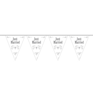 JUST MARRIED DOVES TRIANGLE BUNTING - 10M