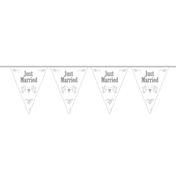 JUST MARRIED DOVES TRIANGLE BUNTING - 10M