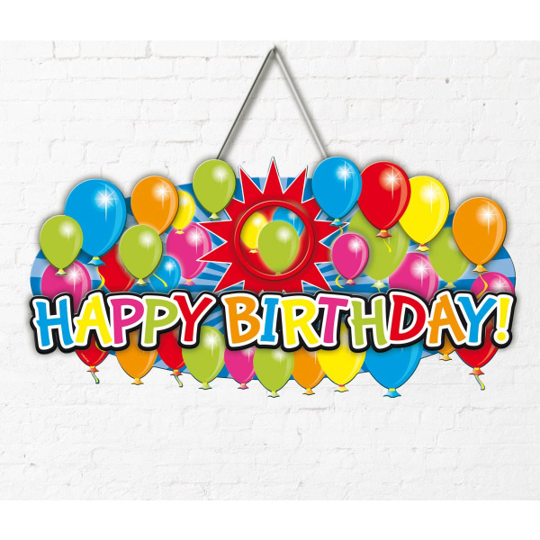 HAPPY BIRTHDAY BALLOON 3D DOOR SIGN - 52CM X 27CM