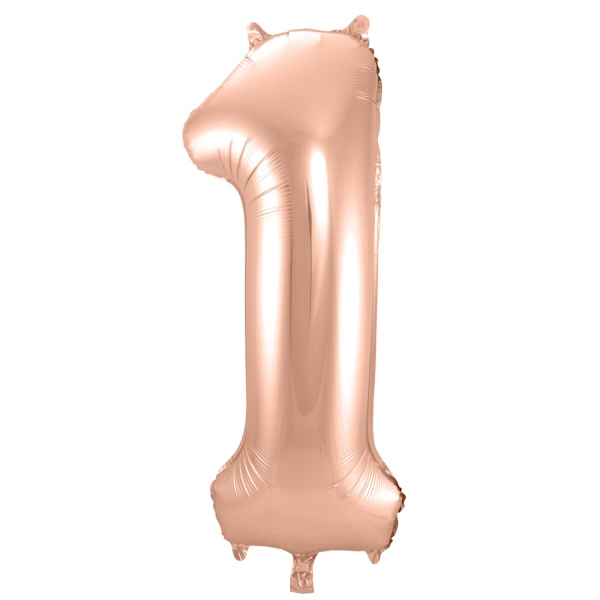 NUMBER 1 ROSE GOLD FOIL BALLOON - 86CM