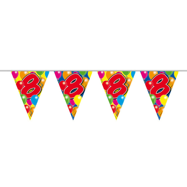 8TH BIRTHDAY BALLOON TRIANGLE BUNTING - 10M