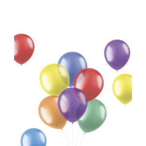 100 X TRANSLUCENT BRIGHTS MULTICOLOURED BALLOONS - 33CM