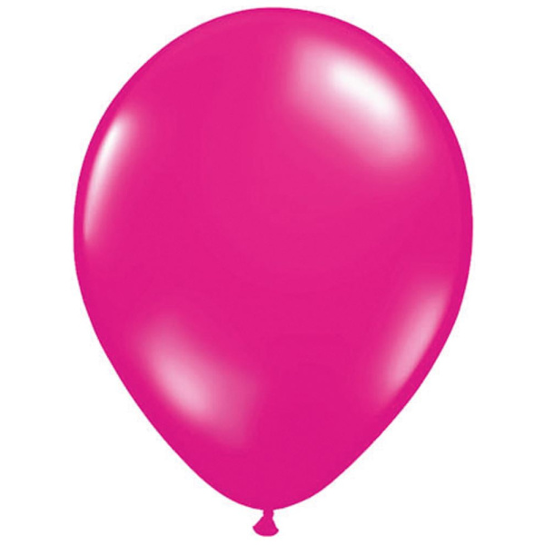 10 X MAGENTA METALLIC BALLOONS - 30CM