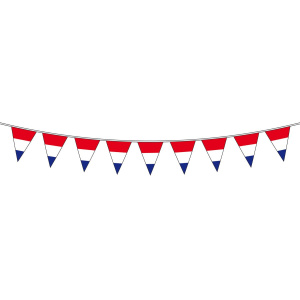 RED WHITE & BLUE STRIPED TRIANGLE BUNTING - 10M