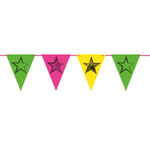 NEON RAVE MULTICOLOURED PARTY BUNTING - 6M