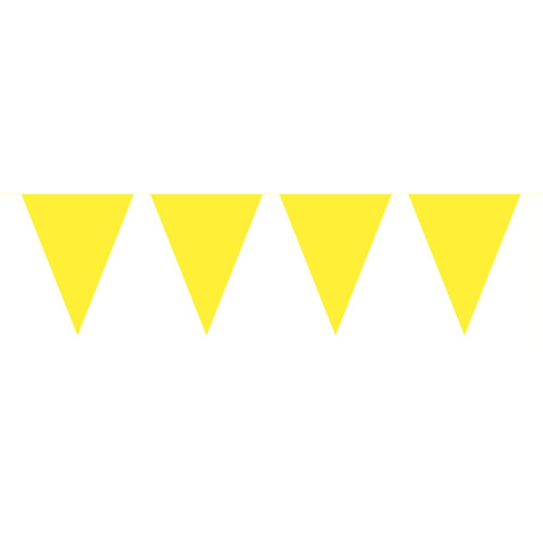 YELLOW TRIANGLE BUNTING 15 FLAGS - 10M