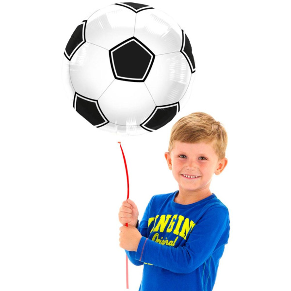 BLACK & WHITE FOOTBALL FOIL BALLOON - 43CM