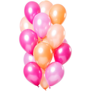 15 X PEACHY FLAMINGO METALLIC BALLOONS - 30CM